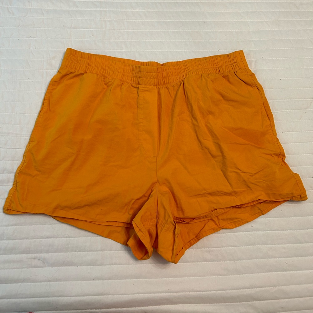 Aritzia Babaton Orange Cotton Pull On Shorts